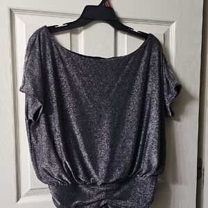 Express Shimmering Gray Blouse
